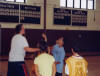 Coach McDonough officiates this 5-on-5 game